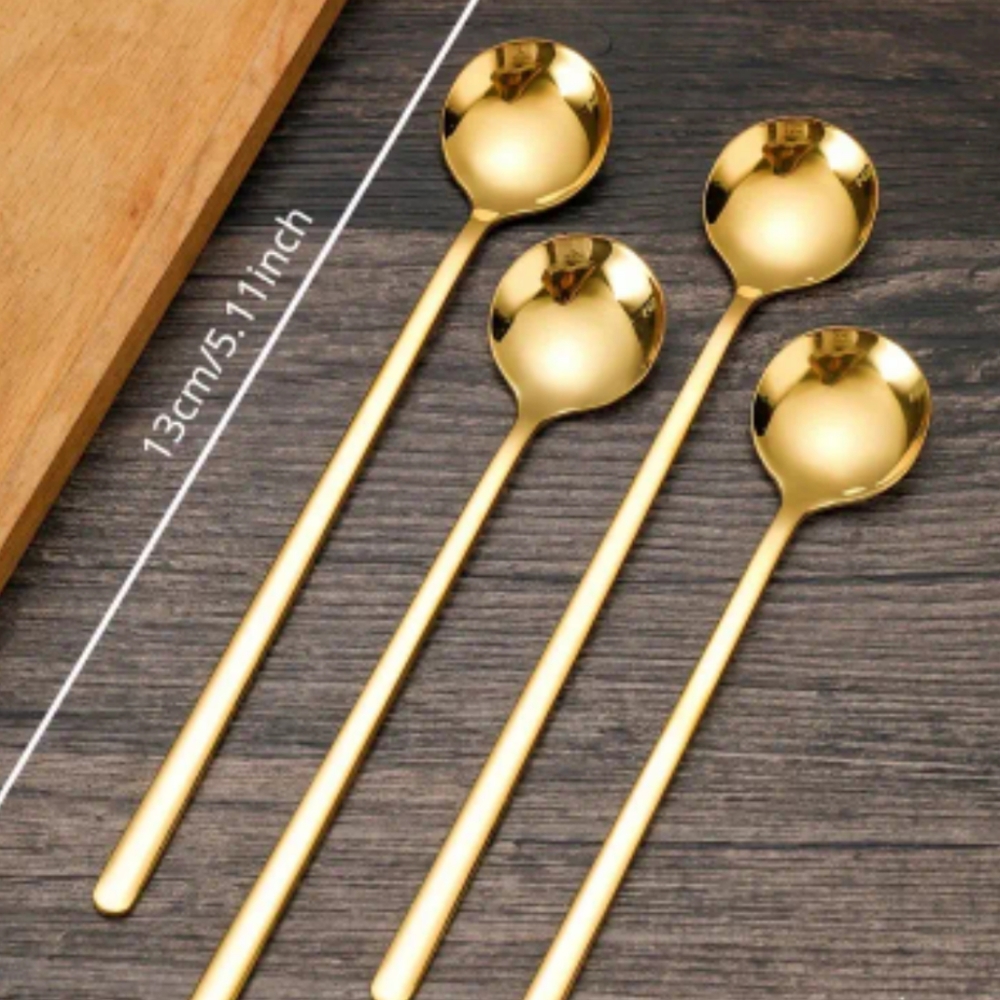 4 pcs Golden luxury stirring spoons - Picture 2 of 2